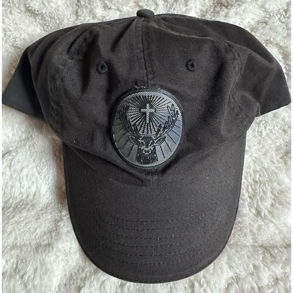 Jagermeister Deer Stag Logo Adjustable Baseball Hat Black Strapback Pre-Owned